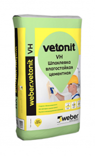Шпаклевка цементная Weber Ветонит VH для влажных помещений белая 20 кг