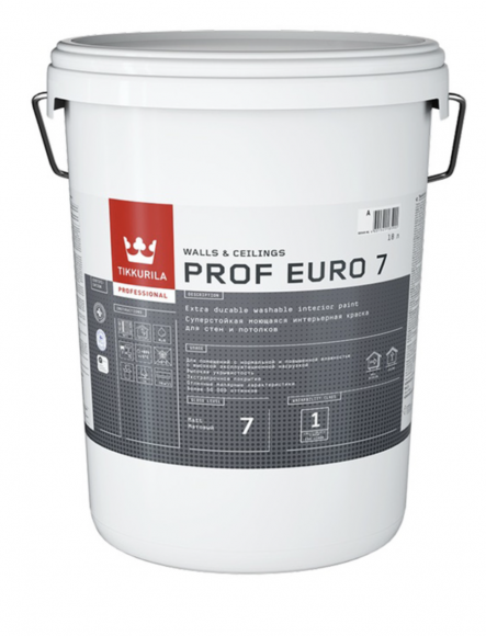 Краска Tikkurila PROF EURO 7 моющаяся 18 л