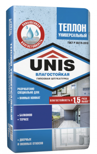 Штукатурка гипсовая Unis Теплон Универсальный (влагостойкая) 25 кг