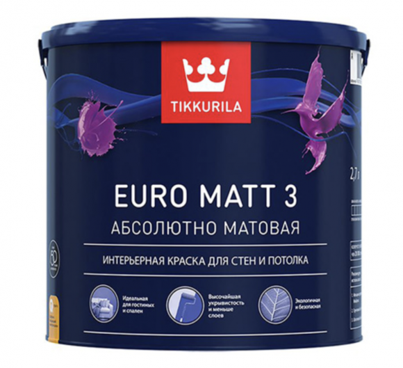 Краска Tikkurila EURO MATT 3 2,7 л