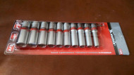 Набор торцевых головок , 1/2", 6-ти гранные, удлиненные, CrV,10-22, MATRIX 10шт. Набор торцевых головок , 1/2", 6-ти гранные, удлиненные, CrV,10-22, MATRIX 10шт.