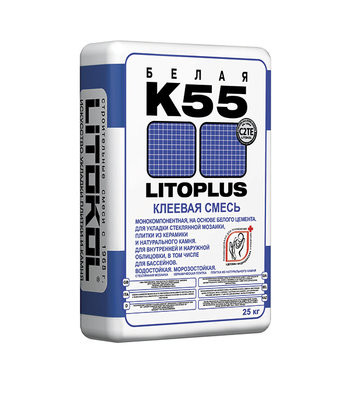 Плиточный клей LITOKOL K55 белая 25 кг Плиточный клей LITOKOL K55 белая 25 кг